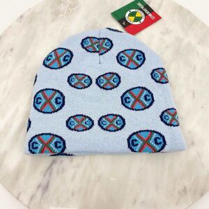 Cross Colours Knit Logo Beanie Blue One Size New with Tags